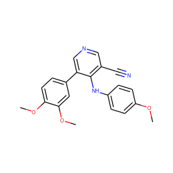 COc1ccc(Nc2c(C#N)cncc2-c2ccc(OC)c(OC)c2)cc1 ZINC000040429646