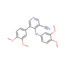 COc1ccc(Nc2c(C#N)cncc2-c2ccc(OC)c(OC)c2)cc1OC ZINC000040423530