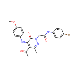 COc1ccc(Nc2c(C(C)=O)c(C)nn(CC(=O)Nc3ccc(Br)cc3)c2=O)cc1 ZINC000096271780