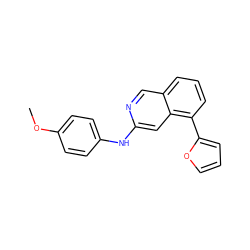 COc1ccc(Nc2cc3c(-c4ccco4)cccc3cn2)cc1 ZINC000207610458