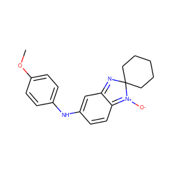 COc1ccc(Nc2ccc3c(c2)=NC2(CCCCC2)[N+]=3[O-])cc1 ZINC000100436781