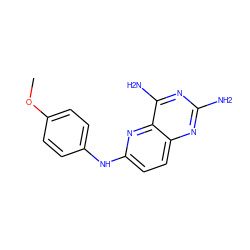 COc1ccc(Nc2ccc3nc(N)nc(N)c3n2)cc1 ZINC000005854014