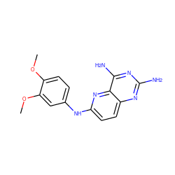 COc1ccc(Nc2ccc3nc(N)nc(N)c3n2)cc1OC ZINC000005854337