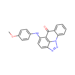 COc1ccc(Nc2ccc3nnn4c5ccccc5c(=O)c2c34)cc1 ZINC000101321776