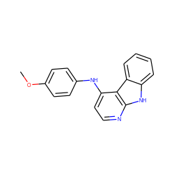 COc1ccc(Nc2ccnc3[nH]c4ccccc4c23)cc1 ZINC000169312101
