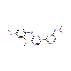 COc1ccc(Nc2cncc(-c3cccc(NC(C)=O)c3)n2)c(OC)c1 ZINC000013679236