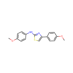 COc1ccc(Nc2nc(-c3ccc(OC)cc3)cs2)cc1 ZINC000000246640