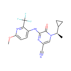 COc1ccc(Nc2nc(C#N)cn([C@H](C)C3CC3)c2=O)c(C(F)(F)F)n1 ZINC000043119585