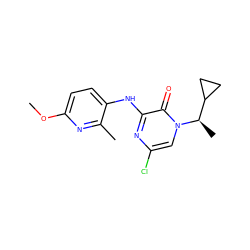 COc1ccc(Nc2nc(Cl)cn([C@H](C)C3CC3)c2=O)c(C)n1 ZINC000049035027