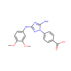 COc1ccc(Nc2nc(N)n(-c3ccc(C(=O)O)cc3)n2)cc1OC ZINC000038793550