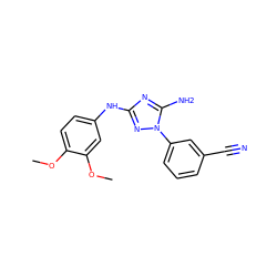 COc1ccc(Nc2nc(N)n(-c3cccc(C#N)c3)n2)cc1OC ZINC000072127851