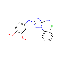 COc1ccc(Nc2nc(N)n(-c3ccccc3Cl)n2)cc1OC ZINC000072127962