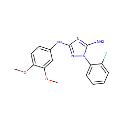 COc1ccc(Nc2nc(N)n(-c3ccccc3F)n2)cc1OC ZINC000072127858