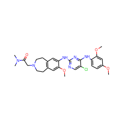 COc1ccc(Nc2nc(Nc3cc4c(cc3OC)CCN(CC(=O)N(C)C)CC4)ncc2Cl)c(OC)c1 ZINC000066252052