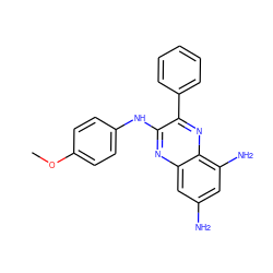 COc1ccc(Nc2nc3cc(N)cc(N)c3nc2-c2ccccc2)cc1 ZINC000001866576