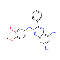 COc1ccc(Nc2nc3cc(N)cc(N)c3nc2-c2ccccc2)cc1OC ZINC000005854311