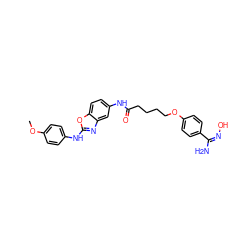 COc1ccc(Nc2nc3cc(NC(=O)CCCCOc4ccc(/C(N)=N\O)cc4)ccc3o2)cc1 ZINC000205427656