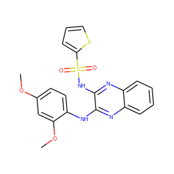 COc1ccc(Nc2nc3ccccc3nc2NS(=O)(=O)c2cccs2)c(OC)c1 ZINC000002435229