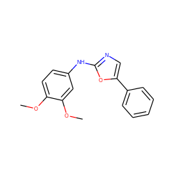 COc1ccc(Nc2ncc(-c3ccccc3)o2)cc1OC ZINC000013611277