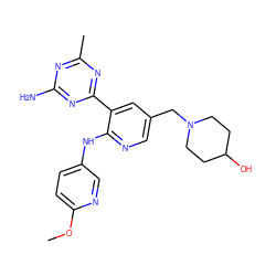 COc1ccc(Nc2ncc(CN3CCC(O)CC3)cc2-c2nc(C)nc(N)n2)cn1 ZINC000095552180