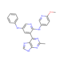 COc1ccc(Nc2ncc(Nc3ccccc3)cc2-c2nc(C)nc3[nH]cnc23)cn1 ZINC000113153135