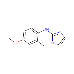 COc1ccc(Nc2ncc[nH]2)c(C)c1 ZINC000000020287