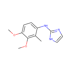 COc1ccc(Nc2ncc[nH]2)c(C)c1OC ZINC000013760748