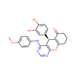 COc1ccc(Nc2ncnc3c2[C@@H](c2ccc(O)c(O)c2)C2=C(CCCC2=O)O3)cc1 ZINC001772601166