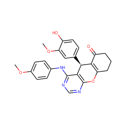 COc1ccc(Nc2ncnc3c2[C@@H](c2ccc(O)c(OC)c2)C2=C(CCCC2=O)O3)cc1 ZINC001772603618