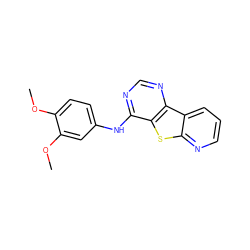 COc1ccc(Nc2ncnc3c2sc2ncccc23)cc1OC ZINC000041494761