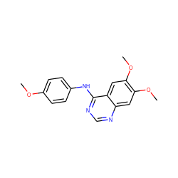 COc1ccc(Nc2ncnc3cc(OC)c(OC)cc23)cc1 ZINC000003815316