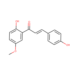 COc1ccc(O)c(C(=O)/C=C/c2ccc(O)cc2)c1 ZINC000034509276