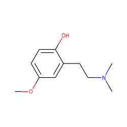 COc1ccc(O)c(CCN(C)C)c1 ZINC000028097407