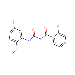 COc1ccc(O)cc1NC(=O)NC(=O)c1ccccc1Cl ZINC000013673940