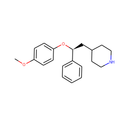 COc1ccc(O[C@@H](CC2CCNCC2)c2ccccc2)cc1 ZINC000013530995