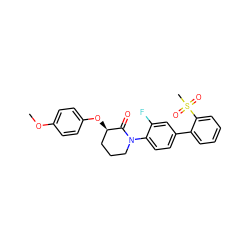 COc1ccc(O[C@@H]2CCCN(c3ccc(-c4ccccc4S(C)(=O)=O)cc3F)C2=O)cc1 ZINC000001491173