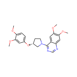 COc1ccc(O[C@@H]2CCN(c3ncnc4cc(OC)c(OC)cc34)C2)cc1OC ZINC000014956459