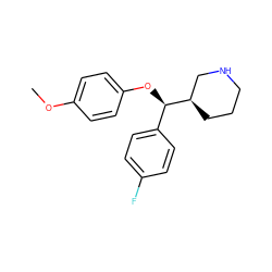COc1ccc(O[C@H](c2ccc(F)cc2)[C@@H]2CCCNC2)cc1 ZINC000013530741