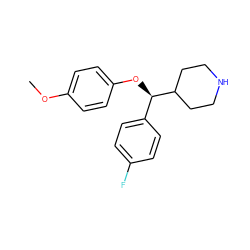 COc1ccc(O[C@H](c2ccc(F)cc2)C2CCNCC2)cc1 ZINC000013530936