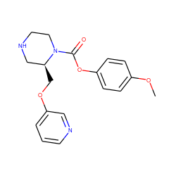 COc1ccc(OC(=O)N2CCNC[C@@H]2COc2cccnc2)cc1 ZINC000114579848