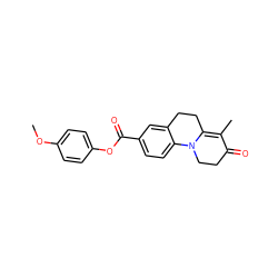 COc1ccc(OC(=O)c2ccc3c(c2)CCC2=C(C)C(=O)CCN23)cc1 ZINC000028358963