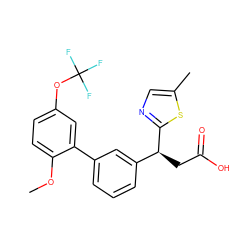 COc1ccc(OC(F)(F)F)cc1-c1cccc([C@H](CC(=O)O)c2ncc(C)s2)c1 ZINC001772601894