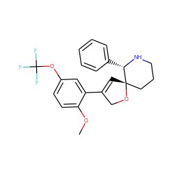 COc1ccc(OC(F)(F)F)cc1C1=C[C@@]2(CCCN[C@H]2c2ccccc2)OC1 ZINC000013818504