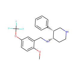 COc1ccc(OC(F)(F)F)cc1CN[C@H]1CCNC[C@H]1c1ccccc1 ZINC000073196392