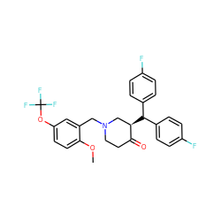 COc1ccc(OC(F)(F)F)cc1CN1CCC(=O)[C@H](C(c2ccc(F)cc2)c2ccc(F)cc2)C1 ZINC000072116542