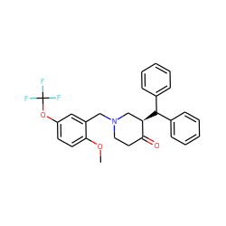 COc1ccc(OC(F)(F)F)cc1CN1CCC(=O)[C@H](C(c2ccccc2)c2ccccc2)C1 ZINC000072106712