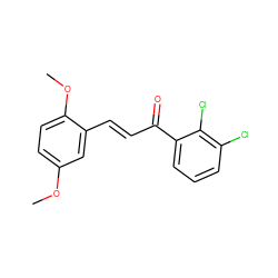 COc1ccc(OC)c(/C=C/C(=O)c2cccc(Cl)c2Cl)c1 ZINC000103215951