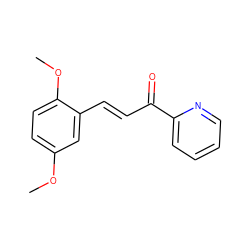 COc1ccc(OC)c(/C=C/C(=O)c2ccccn2)c1 ZINC000103216043