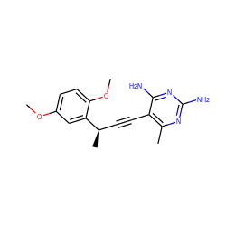 COc1ccc(OC)c([C@H](C)C#Cc2c(C)nc(N)nc2N)c1 ZINC000045286450
