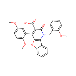 COc1ccc(OC)c(-c2c(C(=O)O)c(=O)n(Cc3ccccc3OC)c3c2oc2ccccc23)c1 ZINC000027704645